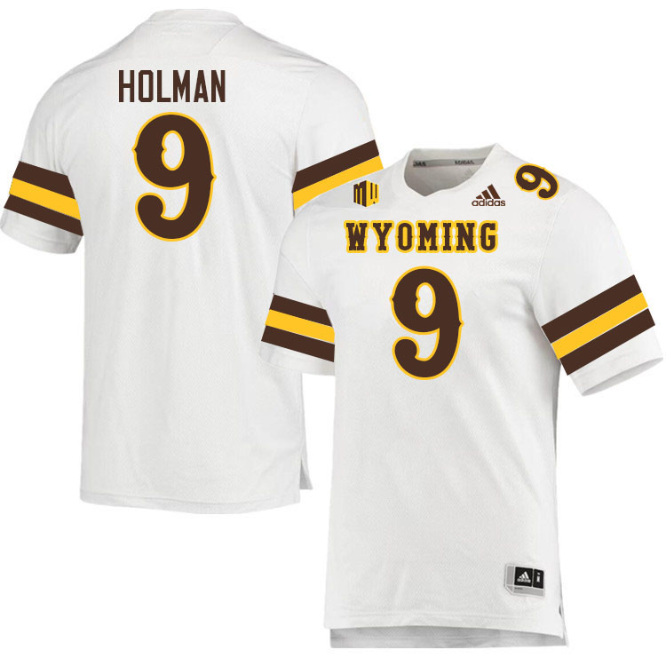 #9 Jackson Holman Wyoming Cowboys Jersey College Football Uniforms,Gears,Jerseys-White